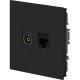 Розетка с/у TV+RJ45 IP20, ЭРА Arktik [16-3110-05] антрацит