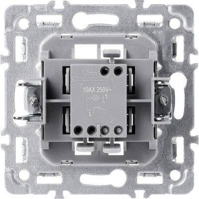 Выключатель с/у 1-кл 10А, IP20, с подсветкой, Smartbuy Капелла [SBE-09w-10-SW1-1] белый soft touch
