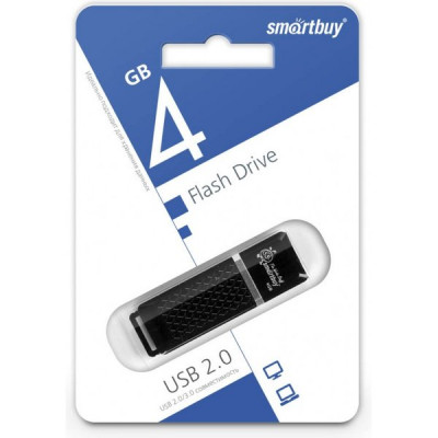 Накопитель USB Flash 4Gb SmartBuy Quartz series Black
