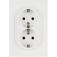 Розетка с/у 2x2P+E 16A, ЭРА Arktik [16-2104-01] белый