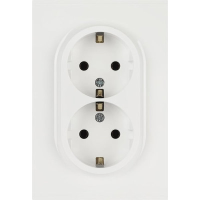 Розетка с/у 2x2P+E 16A, ЭРА Arktik [16-2104-01] белый