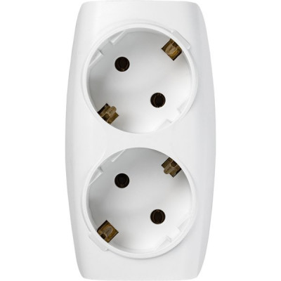 Разветвитель 2 розетки с заземлением 16А, Smartbuy [SBE-16-A04w-2z] белый