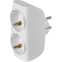 Разветвитель 2 розетки с заземлением 16А, Smartbuy [SBE-16-A04w-2z] белый