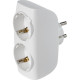 Разветвитель 2 розетки с заземлением 16А, Smartbuy [SBE-16-A04w-2z] белый