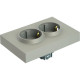 Розетка с/у 2x2P+E 16A, IP20, со шторками, STEKKER Эмили [RST16-5114-10] платиново-серый soft touch