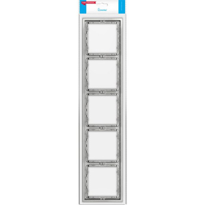 Рамка 5п, IP20, Smartbuy Капелла [SBE-09s-00-FR-5] серебро soft touch
