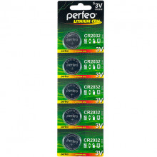 Батарейка Perfeo CR2032 [BL5/100] [PF CR2032/5BL] (PF_3642)