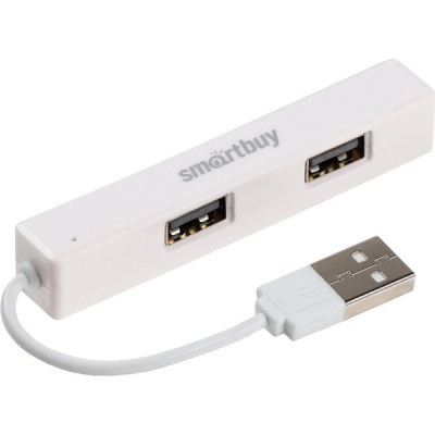 Концентратор USB 2.0 SmartBuy, 4 порта, белый [SBHA-408-W]