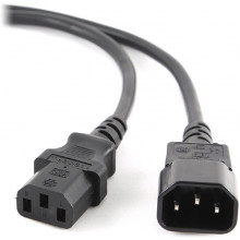 Кабель питания 1,8м монитор-системный блок, с заземлением, IEC C13-C14 [PC-189-VDE]