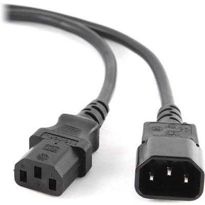 Кабель питания 1,8м монитор-системный блок, с заземлением, IEC C13-C14 [PC-189-VDE]