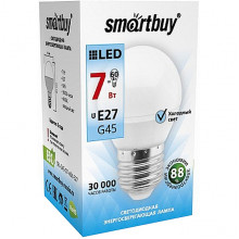 Лампа LED E27/G45 шар,  7W, 4000K, 600Лм, Smartbuy [SBL-G45-07-40K-E27]