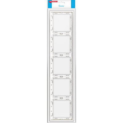 Рамка 5п, IP20, Smartbuy Капелла [SBE-09w-00-FR-5] белый soft touch