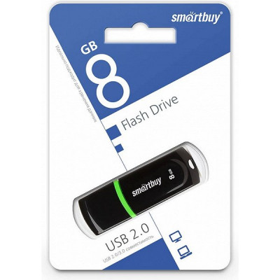 Накопитель USB Flash 8Gb SmartBuy Paean Black