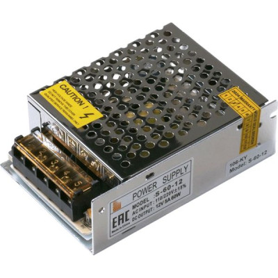 Блок питания 12V  60W, IP20, металл сетка стандарт [S-60-12]