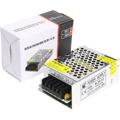 Блок питания 12V  35W, IP20, металл сетка стандарт [S-35-12]