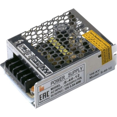 Блок питания 12V  40W, IP20, металл сетка стандарт [S-40-12]