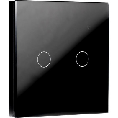Умный сенсорный выключатель 2-кл 10A, Wi-Fi, Яндекс Алиса, Smartbuy [SBE-wifi1b-10-SW2-0] черный