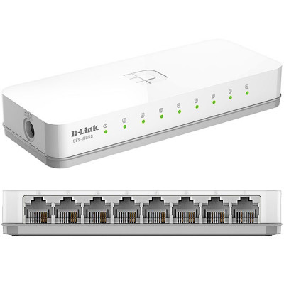 Коммутатор D-Link DES-1008C 8port 100/100Mbps неуправляемый компактное исполнение