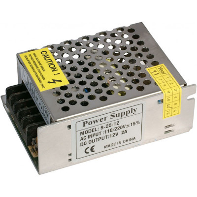 Блок питания 12V  25W, IP20, металл сетка стандарт [S-25-12]