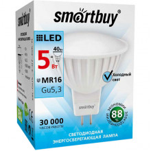 Лампа LED GU5.3/MR16 софит,  5W, 4000K, 400Лм, Smartbuy [SBL-GU5_3-05-40K-N]