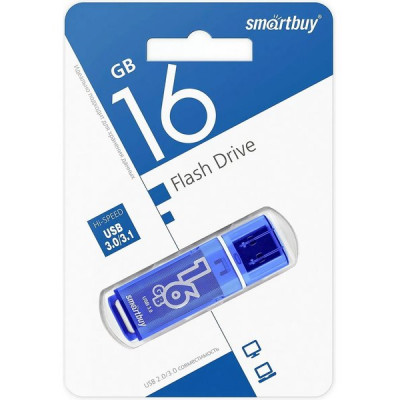 Накопитель USB Flash 16Gb SmartBuy Glossy series Dark Blue, USB3.0