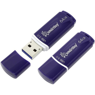 Накопитель USB Flash 64Gb SmartBuy Crown Blue, USB3.0