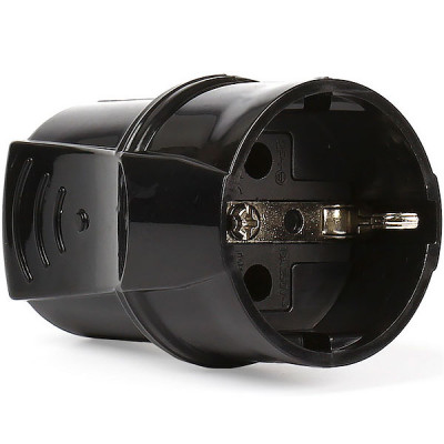 Розетка переносная с заземлением, 16А, АБС, SmartBuy [SBE-16-S01-bz][40] черный