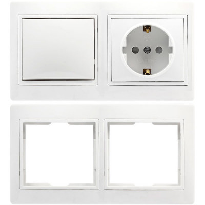 Рамка 2п, IP20, горизонтальная, SmartBuy Венера [SBE-01w-00-FR-2] белый