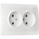 Розетка с/у 2x2P 10A, IP20, SmartBuy Венера [SBE-01w-10-S2-N] белый