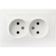 Розетка с/у 2x2P 10A, IP20, SmartBuy Венера [SBE-01w-10-S2-N] белый