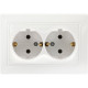 Розетка с/у 2x2P+E 16A, IP20, SmartBuy Венера [SBE-01w-16-S2-Z] белый