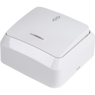 Переключатель о/у 1-кл 10А, с подсветкой, SmartBuy Юпитер [SBE-03w-10-SW12-1] белый