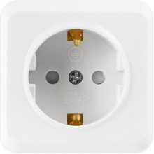 Розетка о/у 2P+E 16А, со шторками, SmartBuy Юпитер [SBE-03w-16-S1-1Z] белый