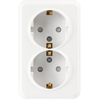 Розетка о/у 2x2P+E 16А, со шторками, SmartBuy Юпитер [SBE-03w-16-S2-1Z] белый