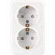 Розетка о/у 2x2P+E 16А, со шторками, SmartBuy Юпитер [SBE-03w-16-S2-1Z] белый
