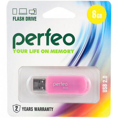 Накопитель USB Flash 8Gb Perfeo C03 Pink