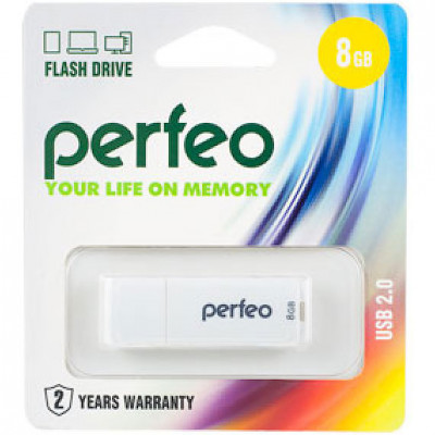Накопитель USB Flash 8Gb Perfeo C04 White