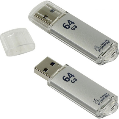 Накопитель USB Flash 64Gb SmartBuy V-Cut Silver, USB3.0
