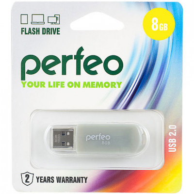 Накопитель USB Flash 8Gb Perfeo C03 Gray
