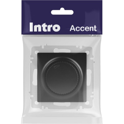 Светорегулятор (диммер) с/у 600W, IP20, поворотный, Intro Accent [6-401-05] антрацит