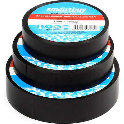 Изолента ПВХ 15мм*20м*0,13мм, черная, SmartBuy [SBE-IT-15-20-b]