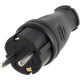 Вилка каучуковая с заземлением IP44 прямая, 16А, SmartBuy [SBE-16-P07-R][20] черный