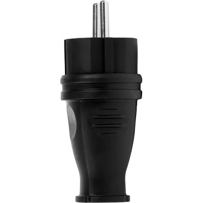 Вилка каучуковая с заземлением IP44 прямая, 16А, SmartBuy [SBE-16-P07-R][20] черный