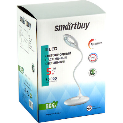 Светильник настольный LED  5W, SmartBuy [SBL-CR-5-W-White] белый