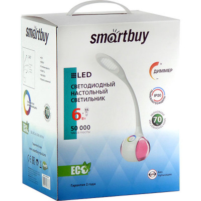Светильник настольный LED  6W, диммер, SmartBuy [SBL-RG-6-DIM-White] белый