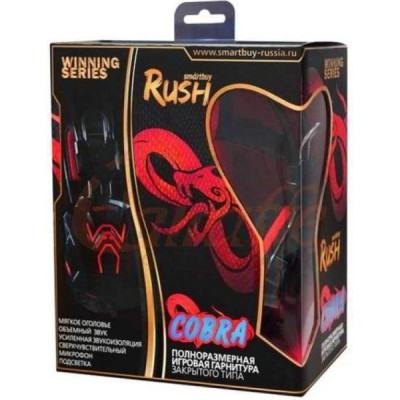 Гарнитура SmartBuy RUSH COBRA, динамики 40мм, велюровые амбушюры, черн/красн [SBHG-1300] USB