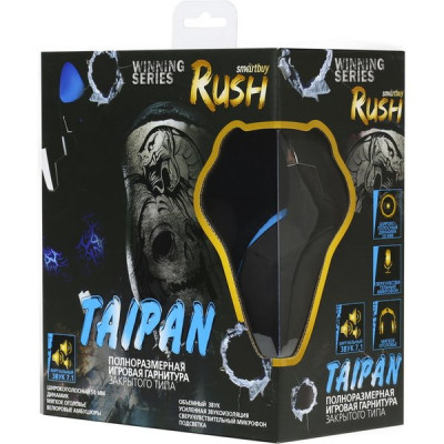 Гарнитура SmartBuy RUSH TAIPAN, динамики 50мм, вирт.звук 7.1, чер/си [SBHG-3000] USB