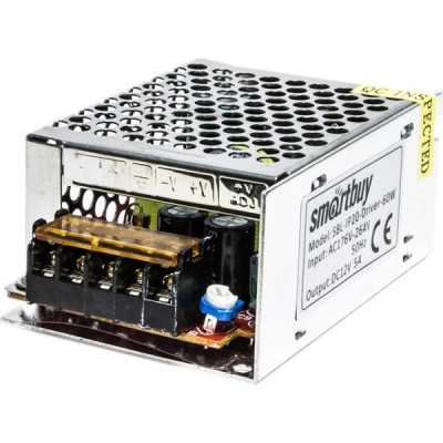 Блок питания 12V  60W, IP20, металл сетка стандарт SmartBuy [SBL-IP20-Driver-60W]