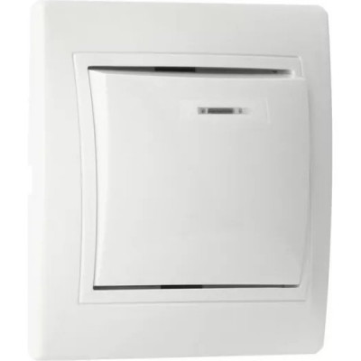 Выключатель с/у 1-кл 10А, IP20, с подсветкой, SmartBuy Венера [SBE-01w-10-SW1-1-c] белый керамика