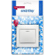 Выключатель с/у 1-кл 10А, IP20, с подсветкой, SmartBuy Венера [SBE-01w-10-SW1-1-c] белый керамика